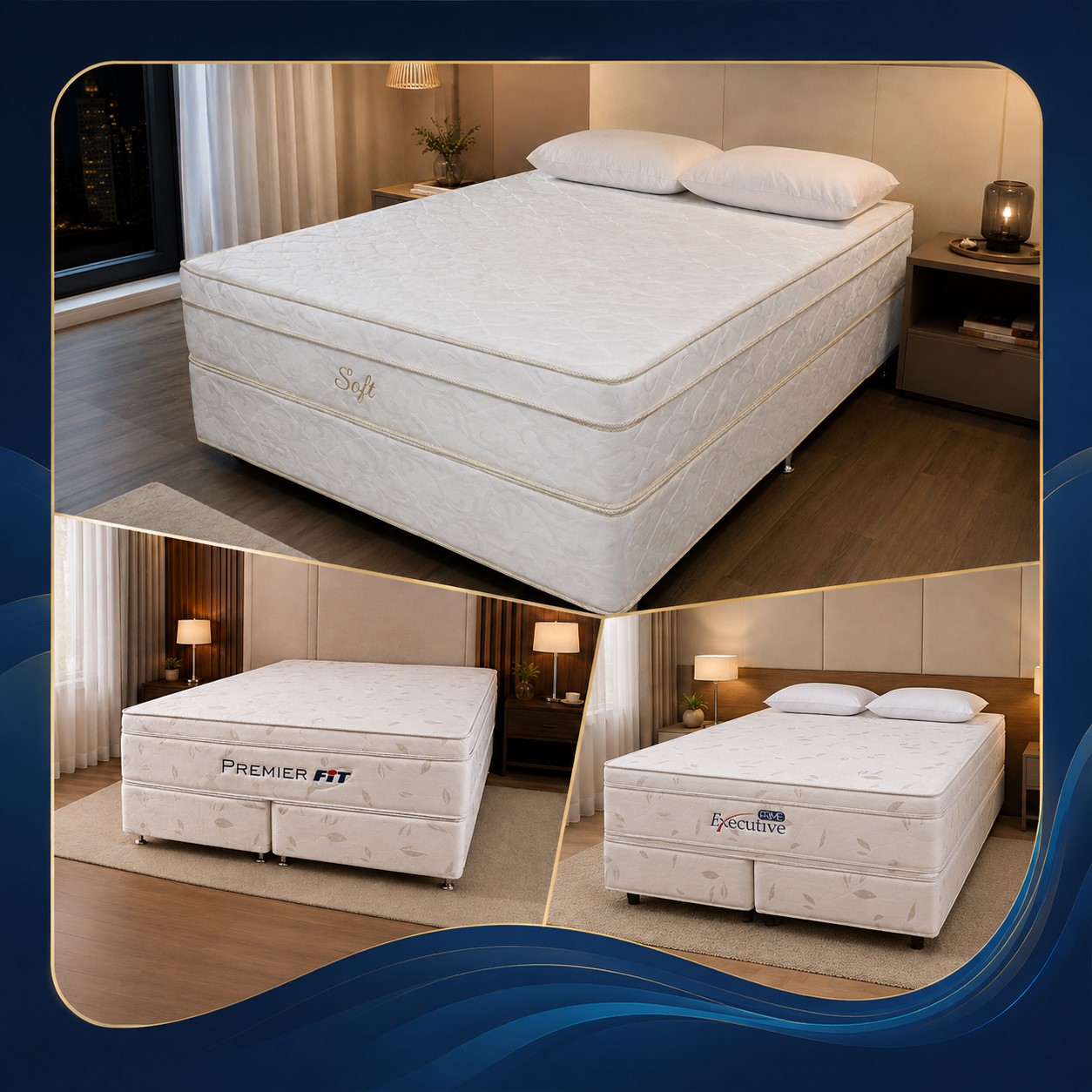 Colchão premium em quarto elegante